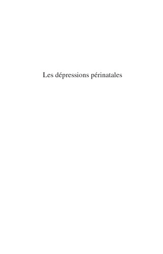 Les dépressions périnatales