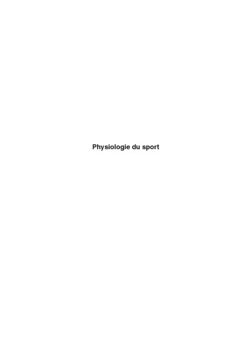 Physiologie du sport