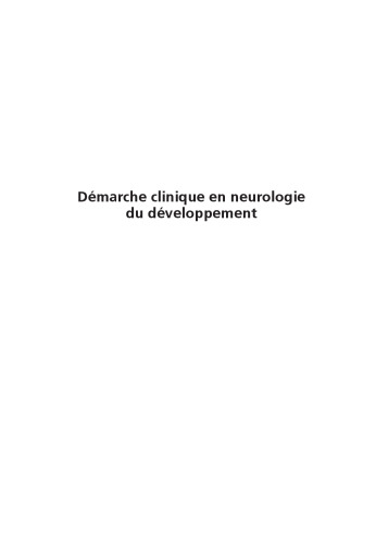 Démarche clinique en neurologie du développement