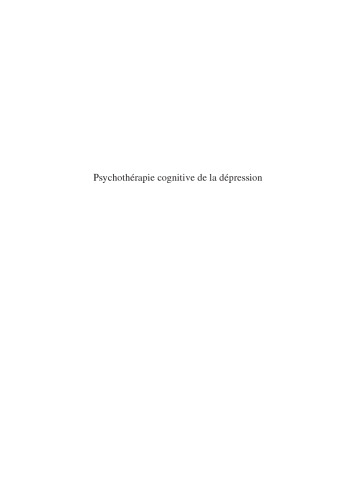 Psychothérapie cognitive de la dépression