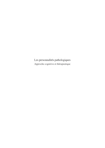 Les personnalités pathologiques