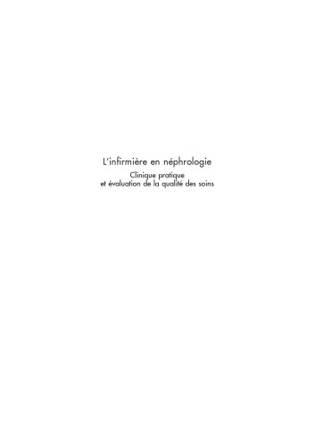 L'infirmier(e) en néphrologie