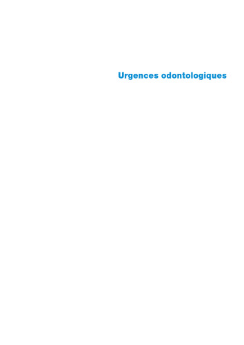 Urgences odontologiques