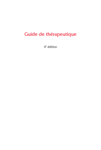 Guide de thérapeutique