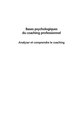 Bases Psychologiques du Coaching Professionnel