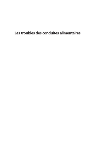 Les Troubles du Comportement Alimentaire