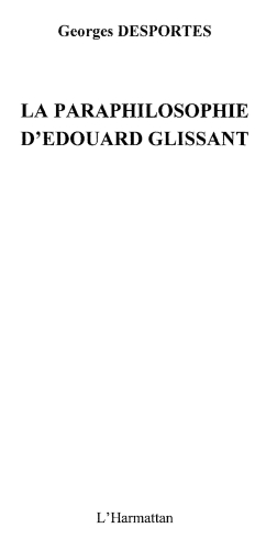 La paraphilosophie d'Edouard Glissant