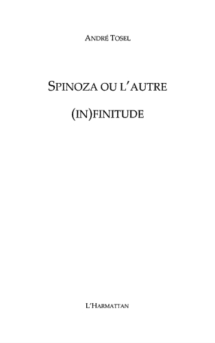 Spinoza ou l'autre (in)finitude
