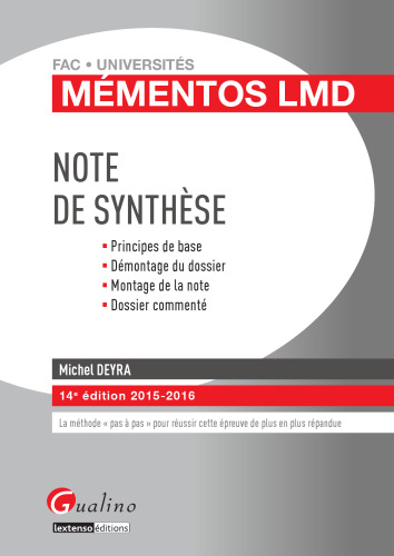 Memento LMD - Note de synthèse