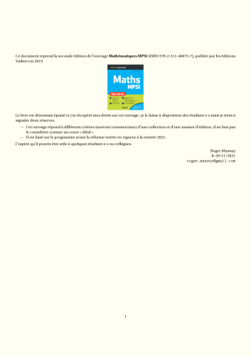 Mathématiques MPSI