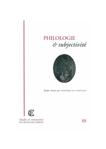 Philologie et subjectivité