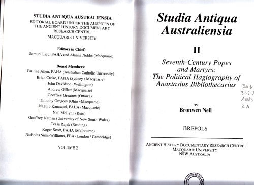 Seventh-Century Popes and Martyrs: The Political Hagiography of Anastasius Bibliothecarius