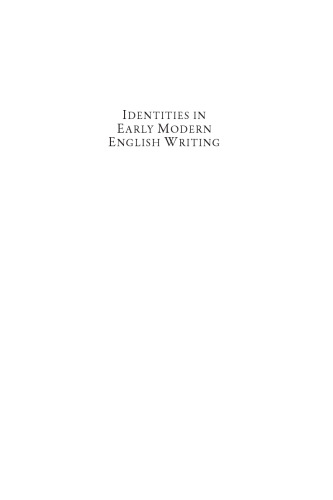 Identities in Early Modern English Writing: Religion, Gender, Nation