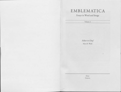 Emblematica : an interdisciplinary journal for emblem studies 2019