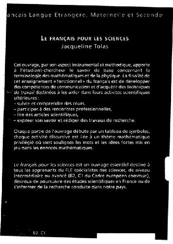 Le français pour les sciences