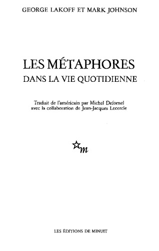 Les métaphores de la vie quotidienne
