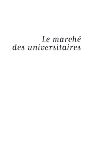 Le marché des universitaires