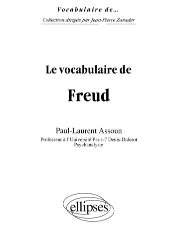 Le vocabulaire de Freud