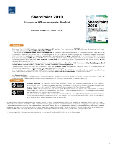 SharePoint 2010: développez en .NET pour personnaliser SharePoint