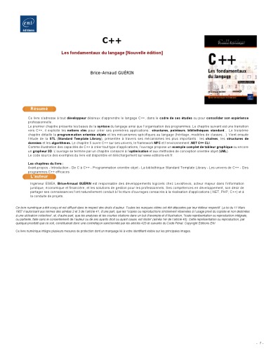 C++: les fondamentaux du langage