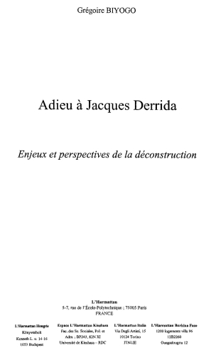 Adieu Jacques Derrida