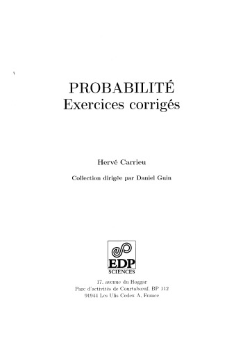 Probabilité: Exercices corrigés