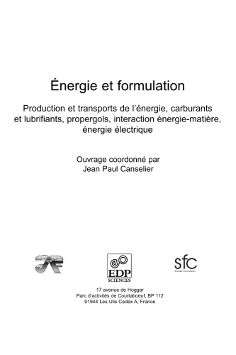 Énergie et formulation