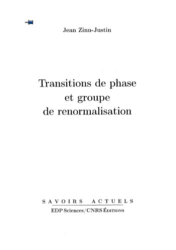 Transitions de phase et groupe de renormalisation