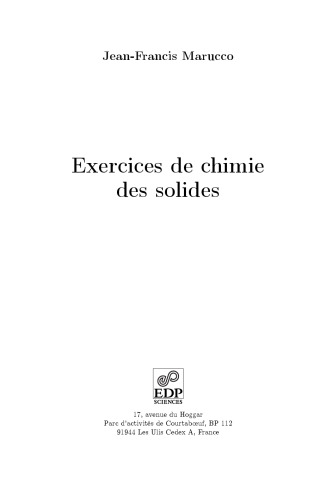 Exercices de chimie des solides