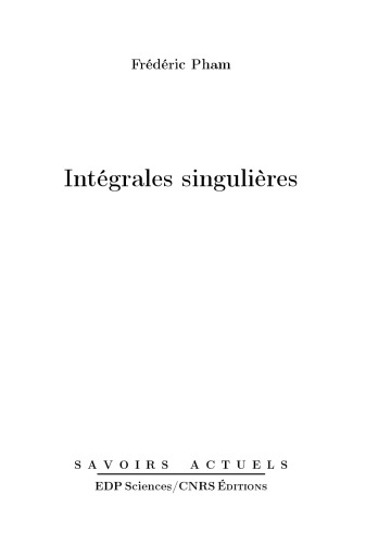 Intégrales singulières
