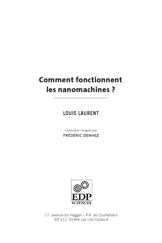 Comment fonctionnent les nanomachines ?