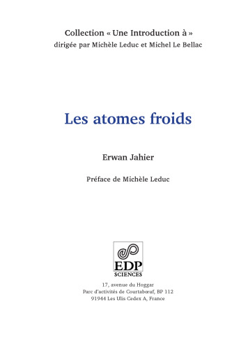 Les atomes froids