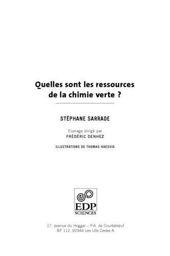 Quelles sont les ressources de la chimie verte ?