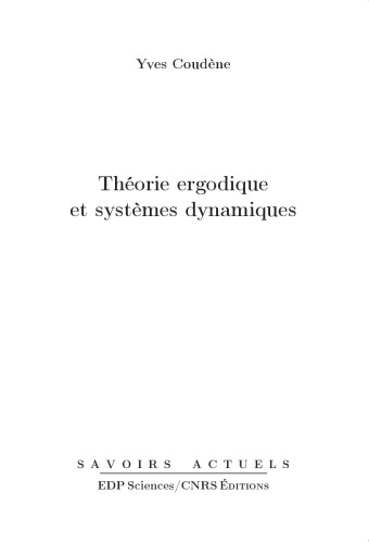 Théorie ergodique et systèmes dynamiques