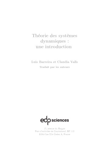 Théorie des systèmes dynamiques: Une introduction