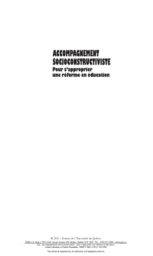 Accompagnement socioconstructiviste: Pour s’approprier une réforme en éducation