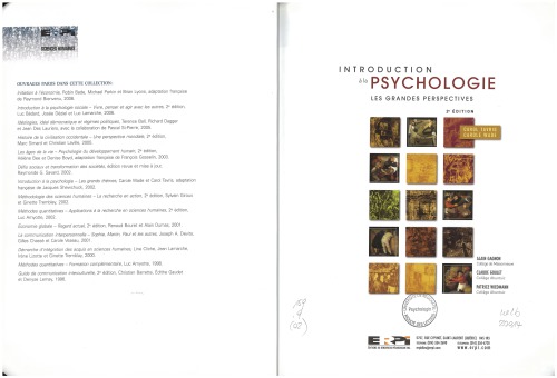Introduction à la psychologie; les grandes perspectives