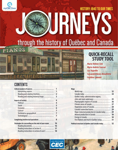 Journeys Through the History of Québec and Canada: Quick-Recall Study Tool
