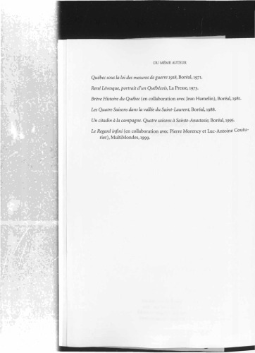 Chronologie Du Québec 1534-2007