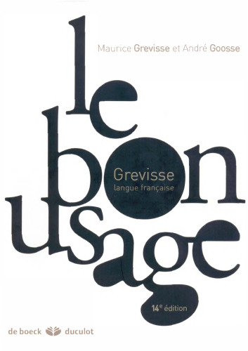 Le Bon usage - grammaire française