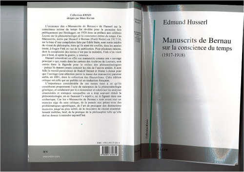 Manuscrits de Bernau sur la conscience du temps (1917-1918)