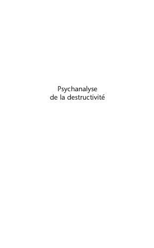 Psychanalyse de la destructivité