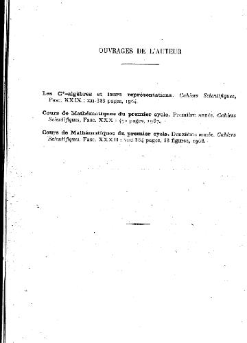 Les algèbres d'opérateurs dans l'espace hilbertien (Algèbres de von Neumann)
