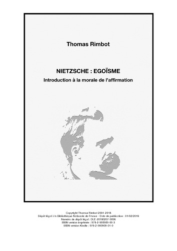 Nietzsche : égoïsme - introduction à la morale de l’affirmation