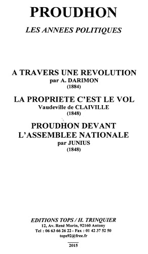 Proudhon, les années politiques.