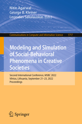 Modeling and Simulation of Social-Behavioral Phenomena in Creative Societies: Second International Conference, MSBC 2022 Vilnius, Lithuania, September 21–23, 2022 Proceedings