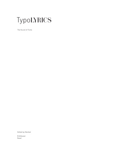 Typo lyrics : the sound of fonts