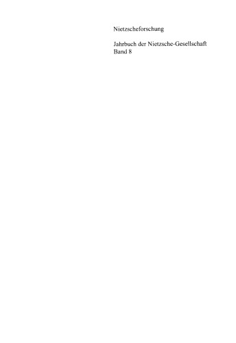 Nietzscheforschung: BAND 8 Nietzscheforschung Band 8
