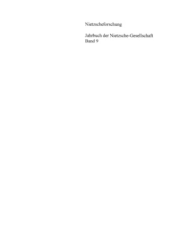 Nietzscheforschung: BAND 9 Nietzscheforschung Band 9