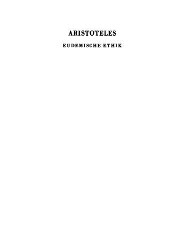 Aristoteles: Eudemische Ethik
